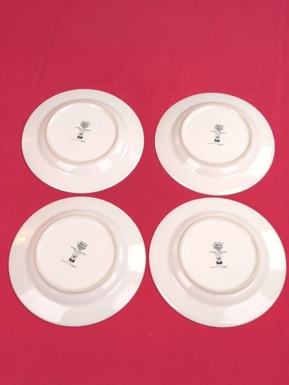Tabletrendz By Sakura Stoneware Salad Plates And Latch Canister Floral Applique - Picture 12 of 17